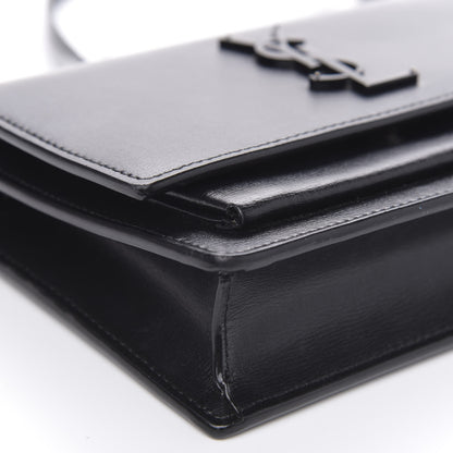 Saint Laurent Calfskin Monogram Sunset Chain Wallet Black 8 of 11