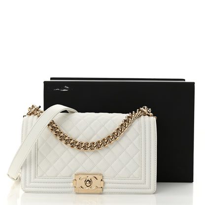 Chanel Calfskin Quilted Medium Boy Flap White 12 of 12