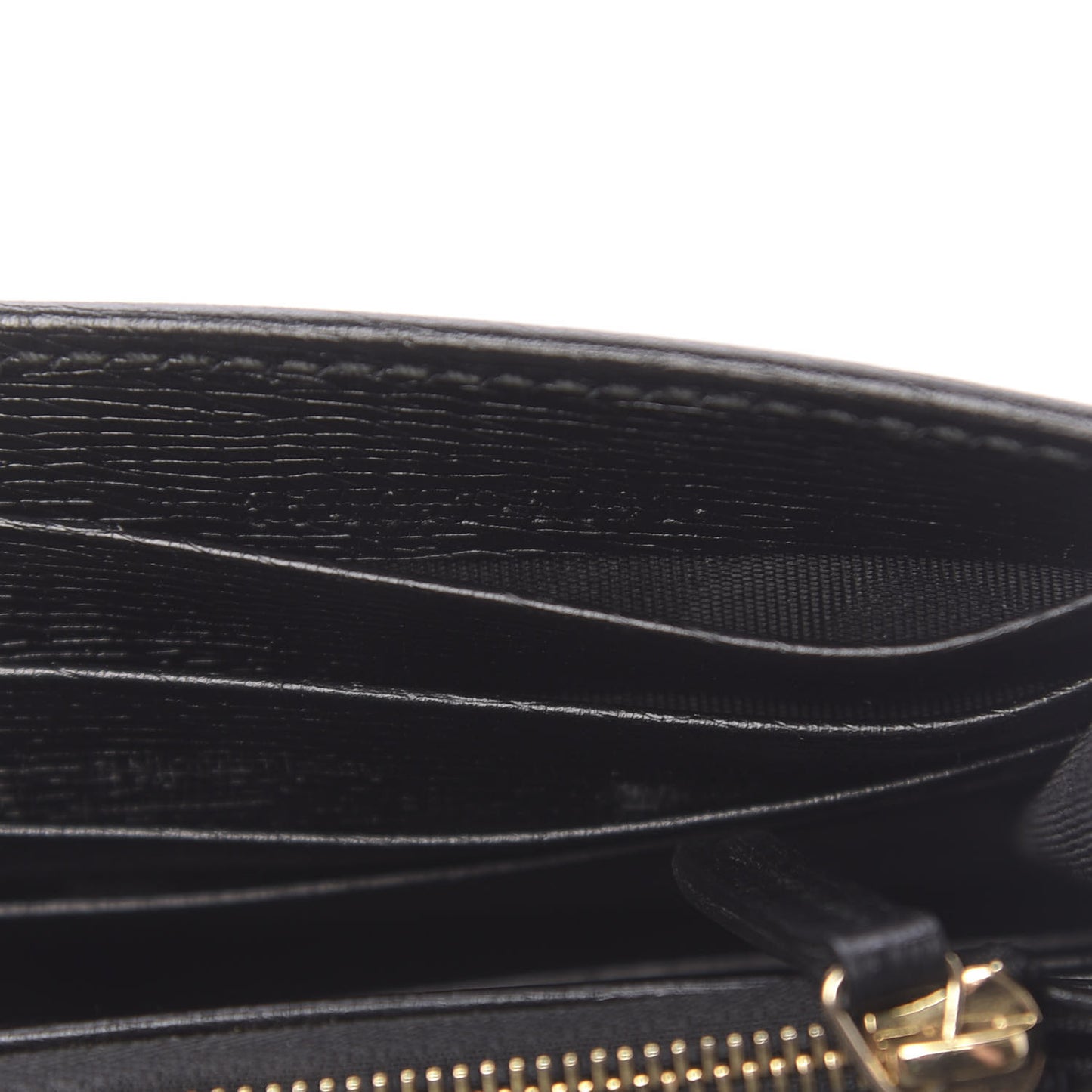 Textured Calfskin Medium Betty Chain Wallet Black
