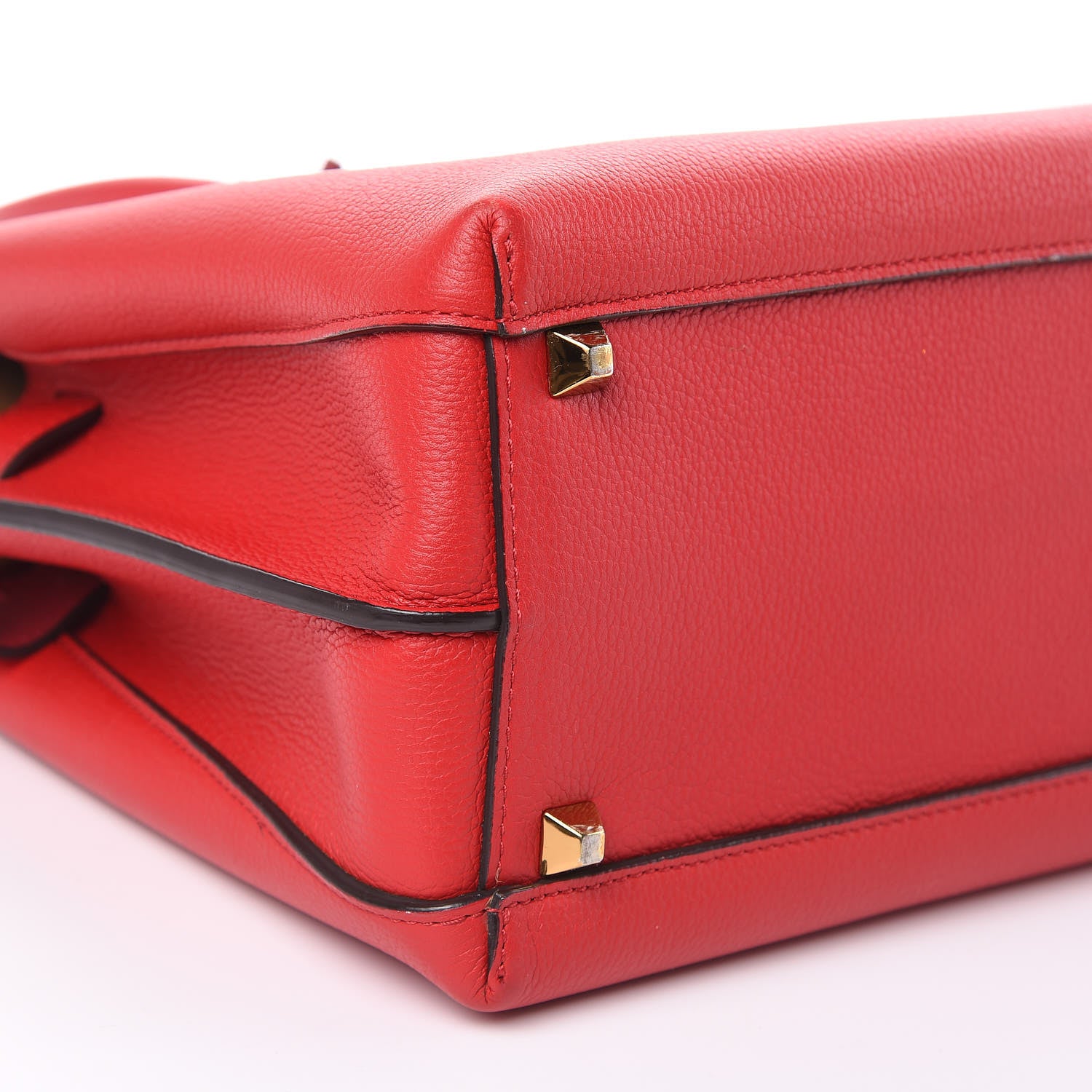 MCM Grained Calfskin Medium Milla Tote Red 7 of 10