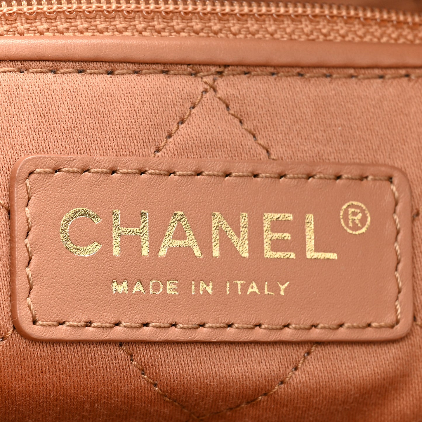 Shiny Calfskin Quilted Small Chanel 22 Beige