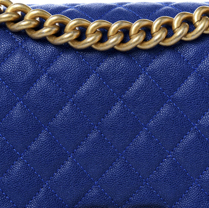 Chanel Caviar Quilted Medium Boy Flap Blue 8 of 8