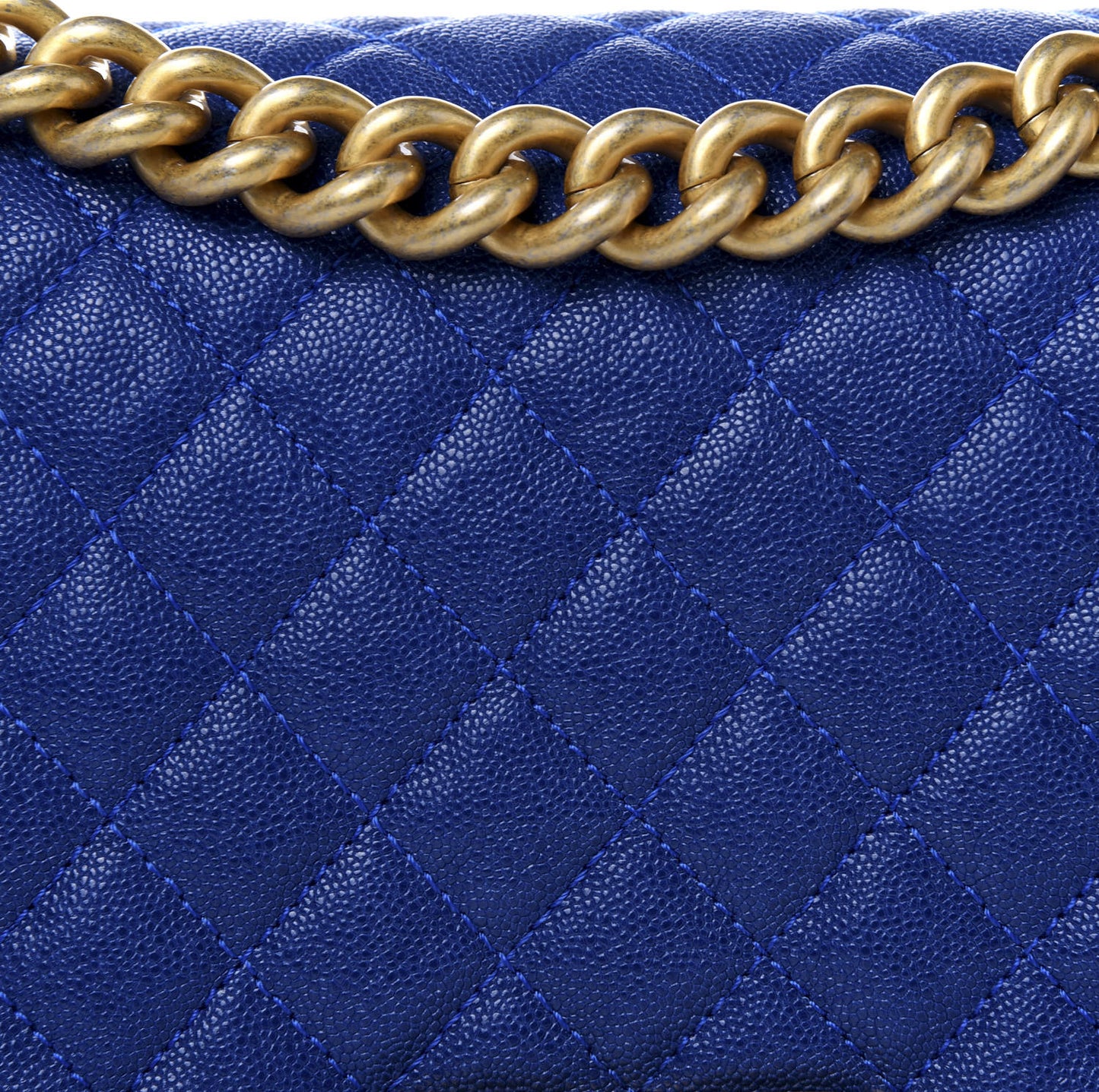 Caviar Quilted Medium Boy Flap Blue