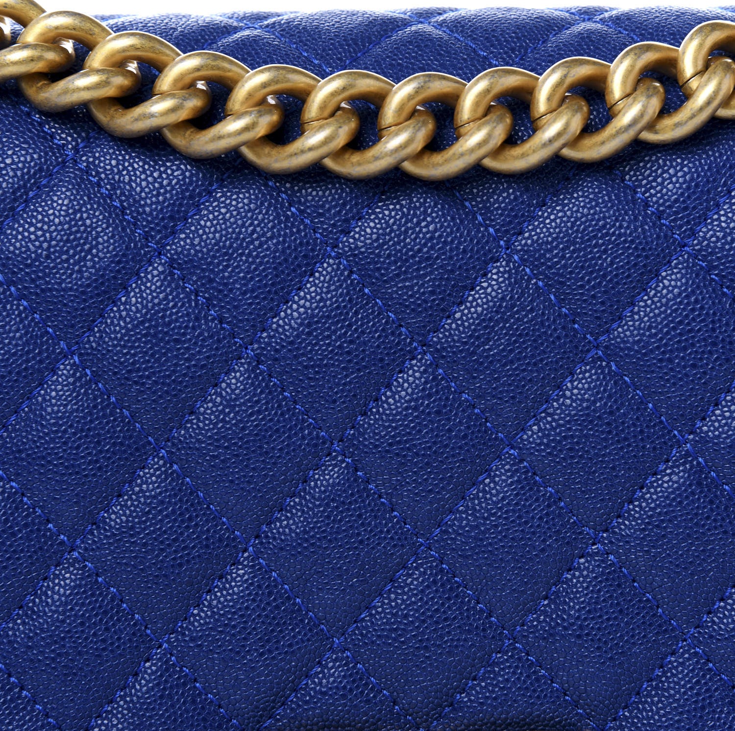Chanel Caviar Quilted Medium Boy Flap Blue 8 of 8