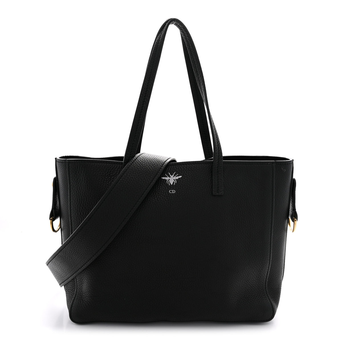 Grained Calfskin D-Bee Shopper Black