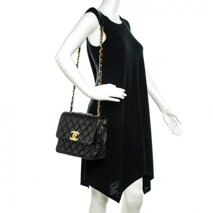 Chanel Lambskin Quilted Medium Single Flap Black 2 of 9
