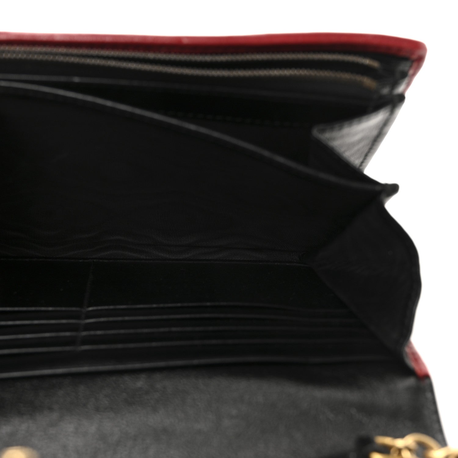 Gucci Azalea Calfskin Matelasse Diagonal Patchwork Torchon GG Marmont Chain Wallet Black Beige Romantic Cerise 5 of 9