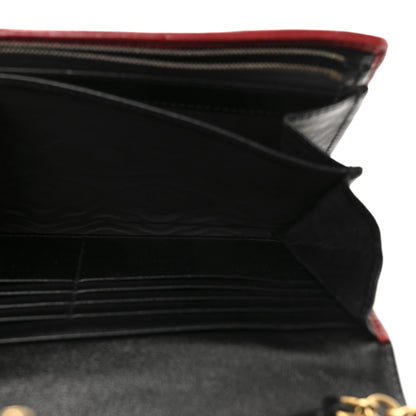 Gucci Azalea Calfskin Matelasse Diagonal Patchwork Torchon GG Marmont Chain Wallet Black Beige Romantic Cerise 5 of 9