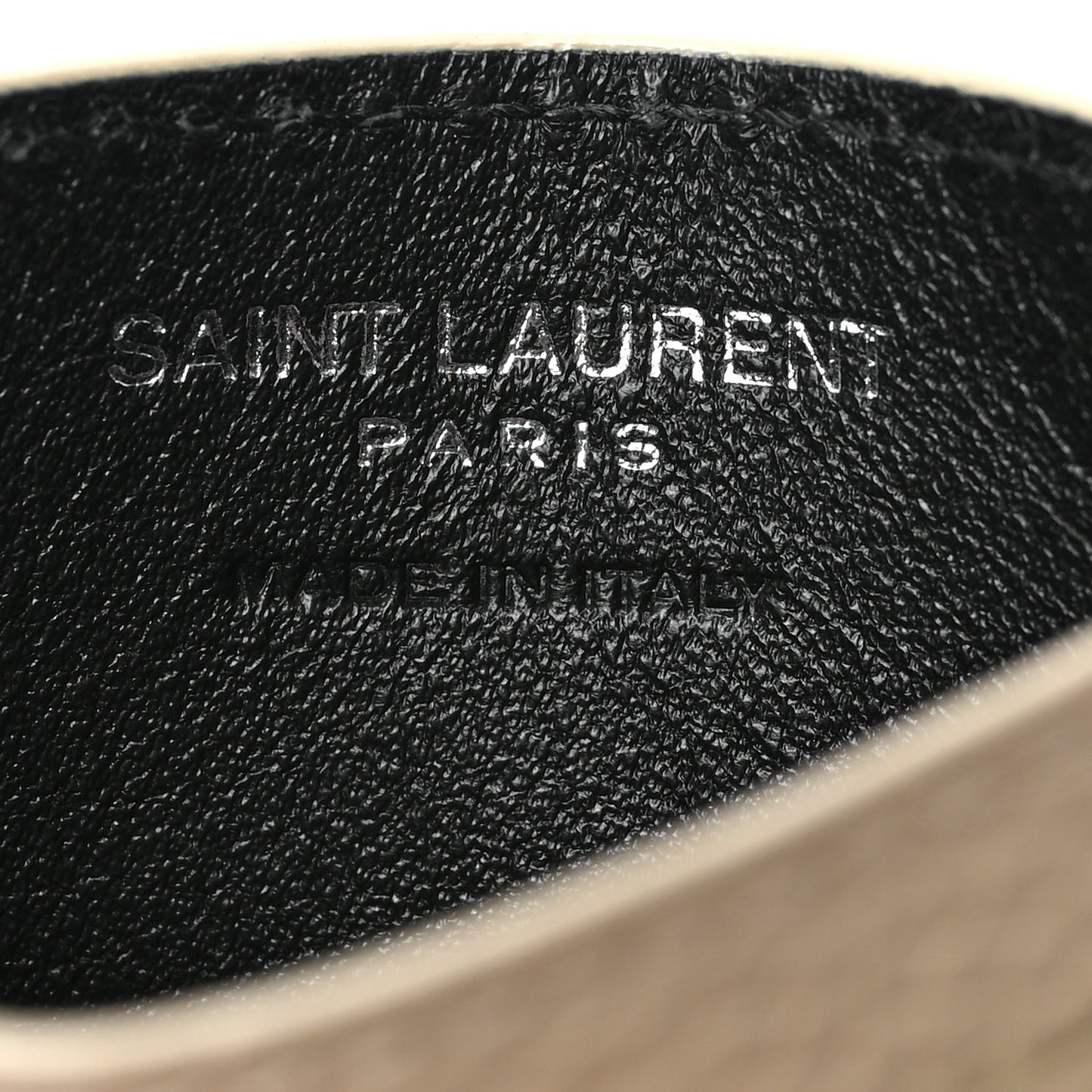 Calfskin Tiny Cassandre Credit Card Case Dark Beige