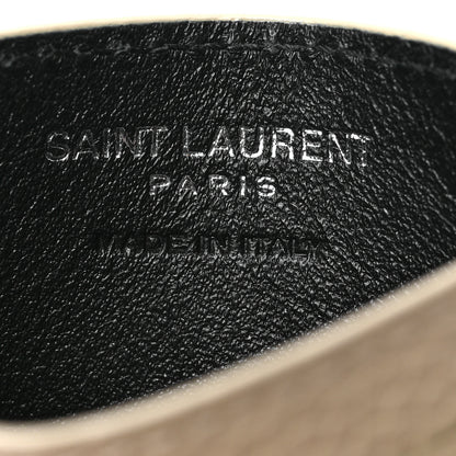 Saint Laurent Calfskin Tiny Cassandre Credit Card Case Dark Beige 6 of 7