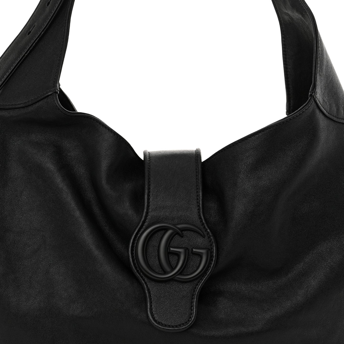 Goatskin Monochrome Large Aphrodite Shoulder Bag Black
