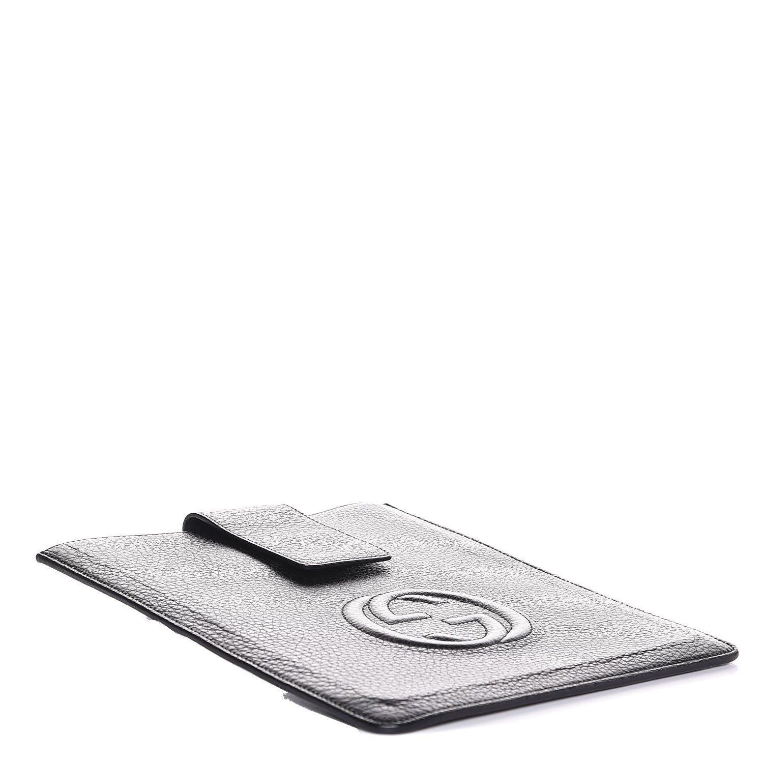 Gucci Pebbled Calfskin Soho iPad Case Black 4 of 6