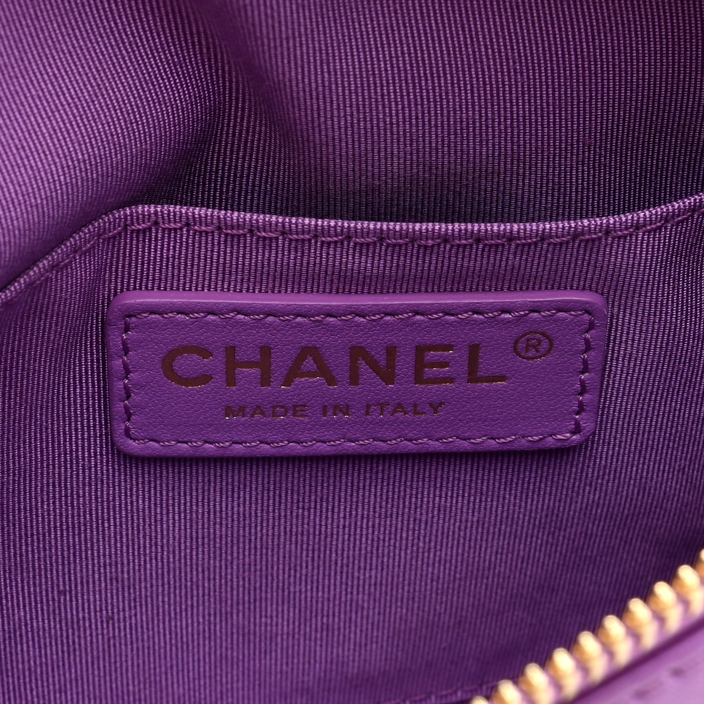 Lambskin Quilted Waist Belt Bag Purple