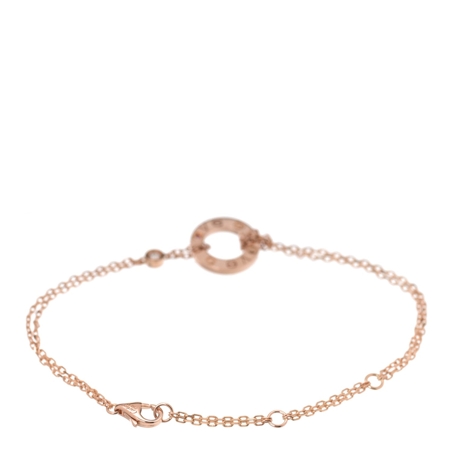 Cartier 18K Pink Gold Diamond Pink Sapphire LOVE Bracelet 2 of 5