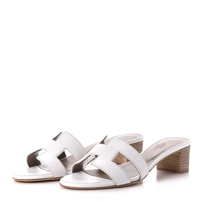 Hermes Calfskin Oasis Sandals 37 White 2 of 8