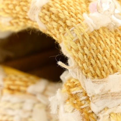 Chanel Tweed Beaded Mini Rectangular Flap Yellow White 10 of 12