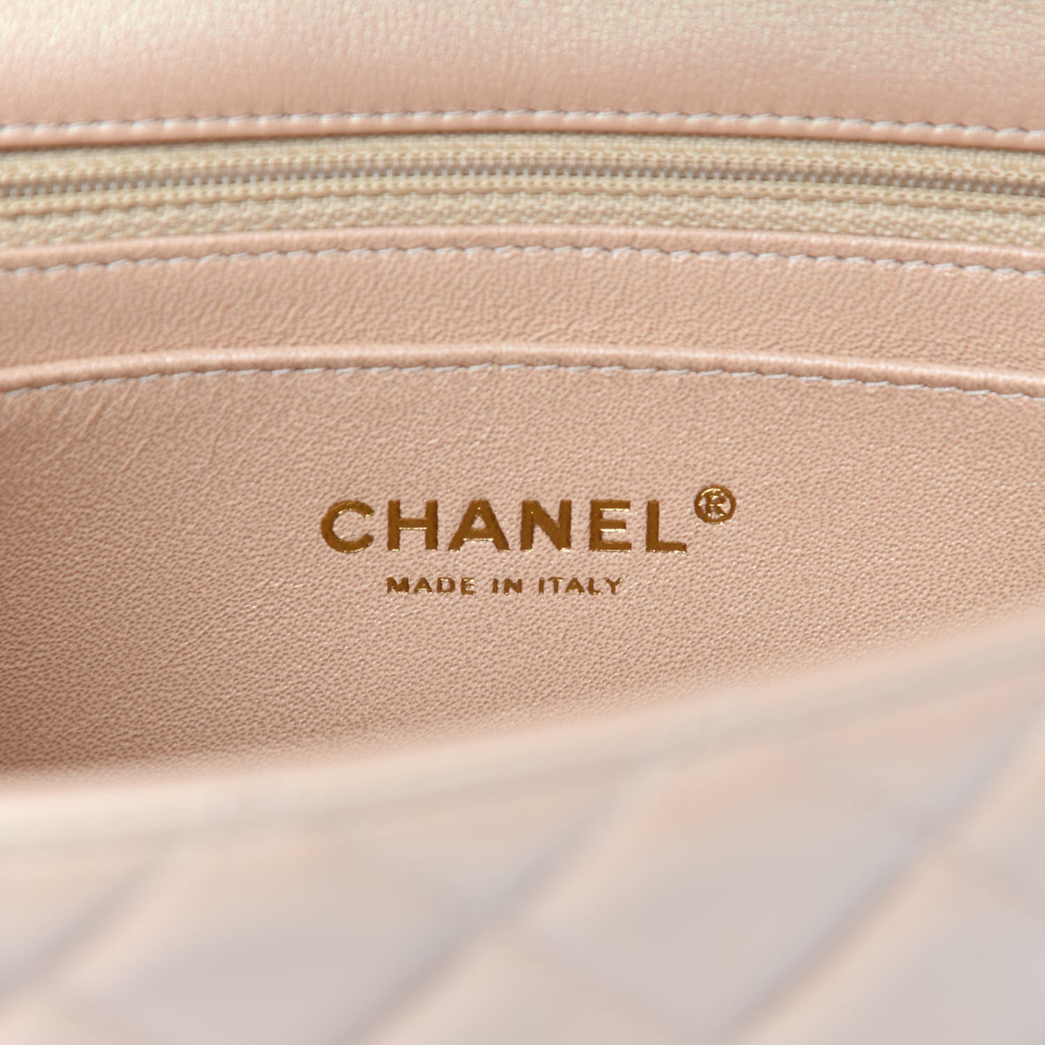 Chanel Iridescent Calfskin Quilted Mini Rectangular Flap Beige 8 of 10