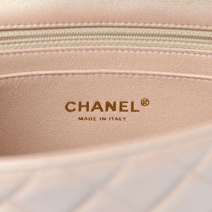 Chanel Iridescent Calfskin Quilted Mini Rectangular Flap Beige 8 of 10