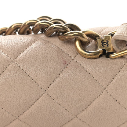Chanel Shiny Sheepskin Quilted Small Trapezio Flap Beige 15 of 20