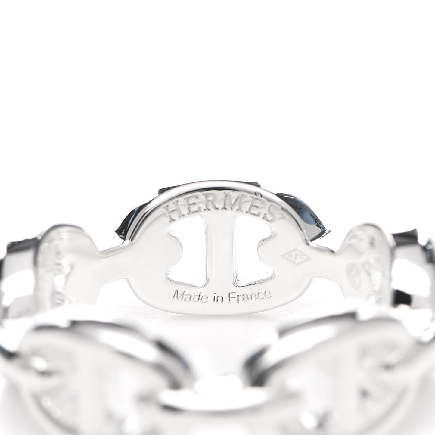 Sterling Silver PM Chaine d'Ancre Enchainee Band Ring 51 5.75