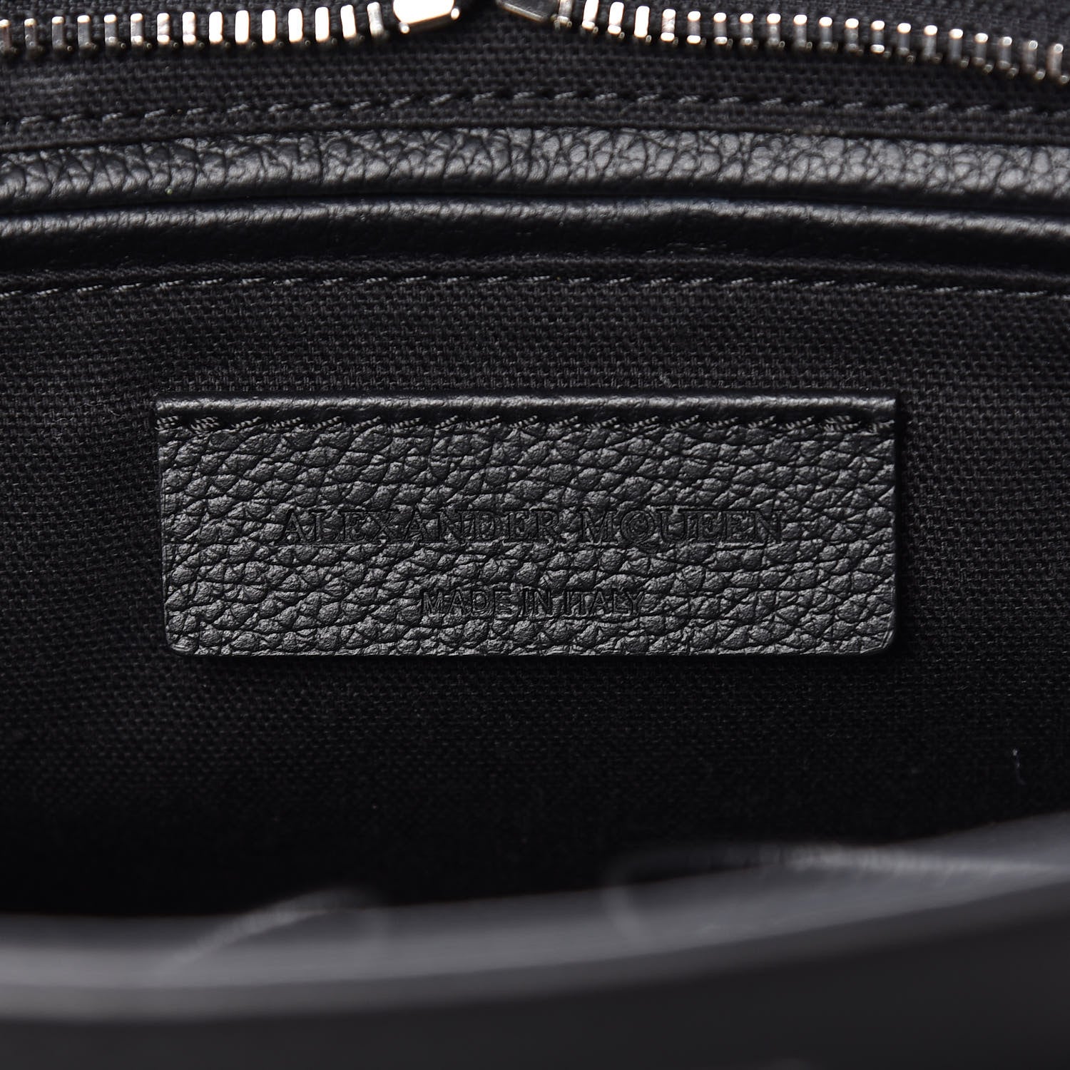 Alexander McQueen Pebbled Calfskin Small Skull Padlock Zip Around Tote Black 6 of 10