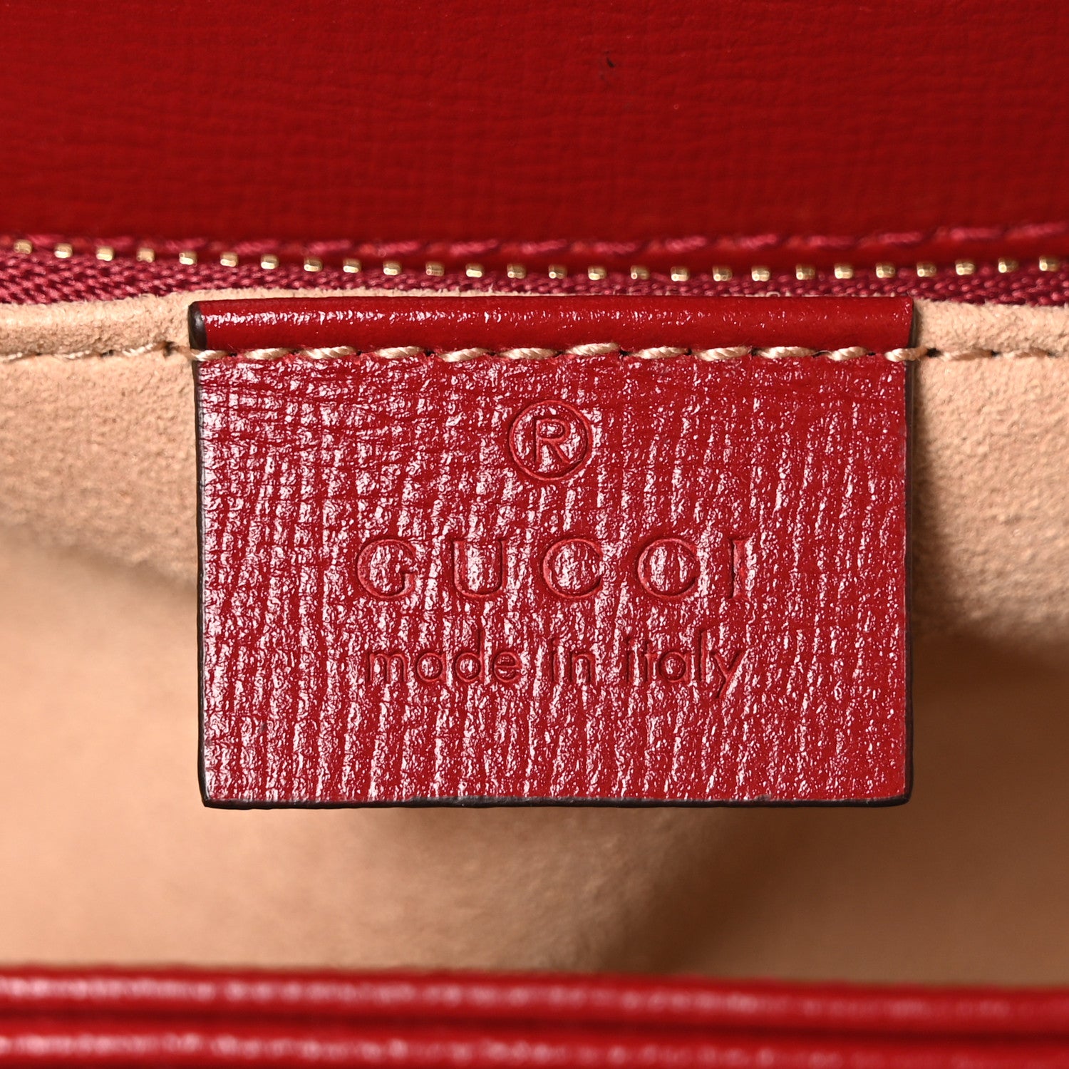 Gucci GG Supreme Monogram Azalea Calfskin Horsebit 1955 Shoulder Bag Beige Ebony New Cherry Red 6 of 10