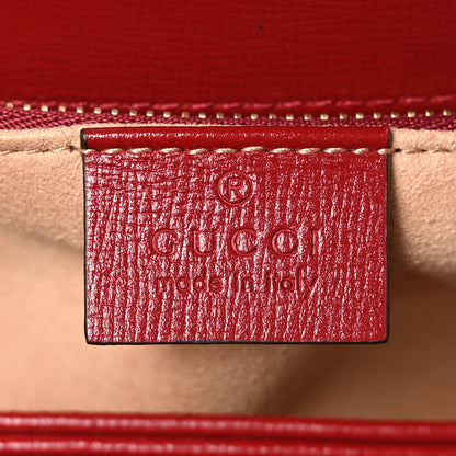 Gucci GG Supreme Monogram Azalea Calfskin Horsebit 1955 Shoulder Bag Beige Ebony New Cherry Red 6 of 10