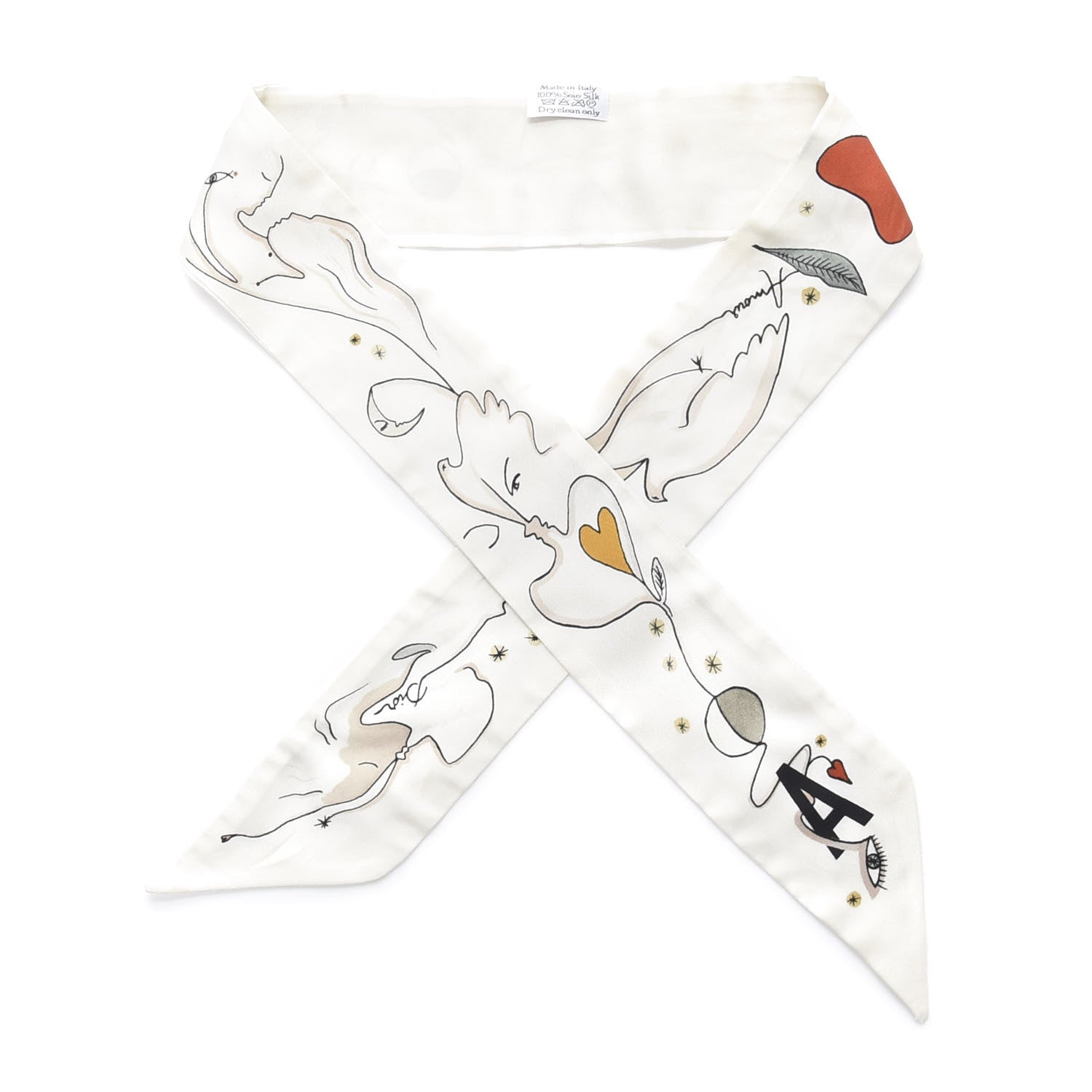 Christian Dior Silk Mitzah Scarf Off White 1 of 6