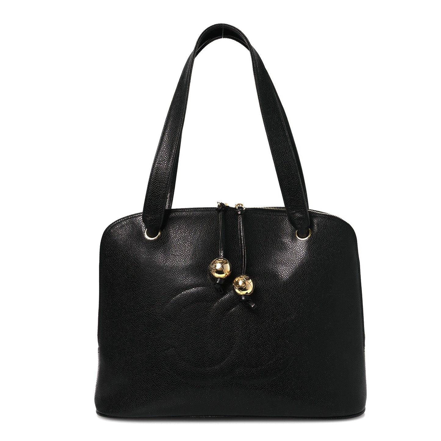 Caviar Large CC Shoulder Bag Black