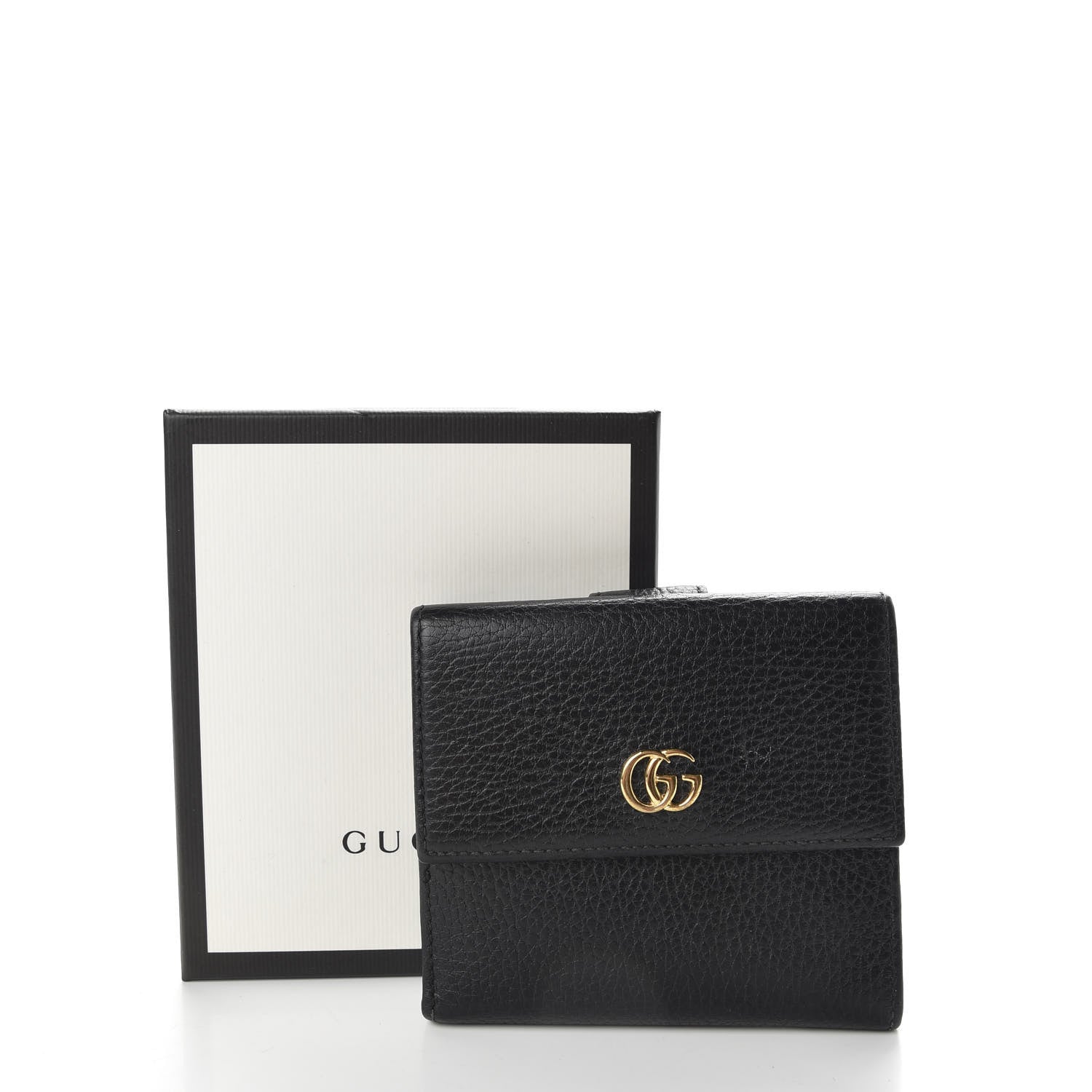 Gucci Dollar Calfskin Double G French Flap Wallet Black 9 of 9