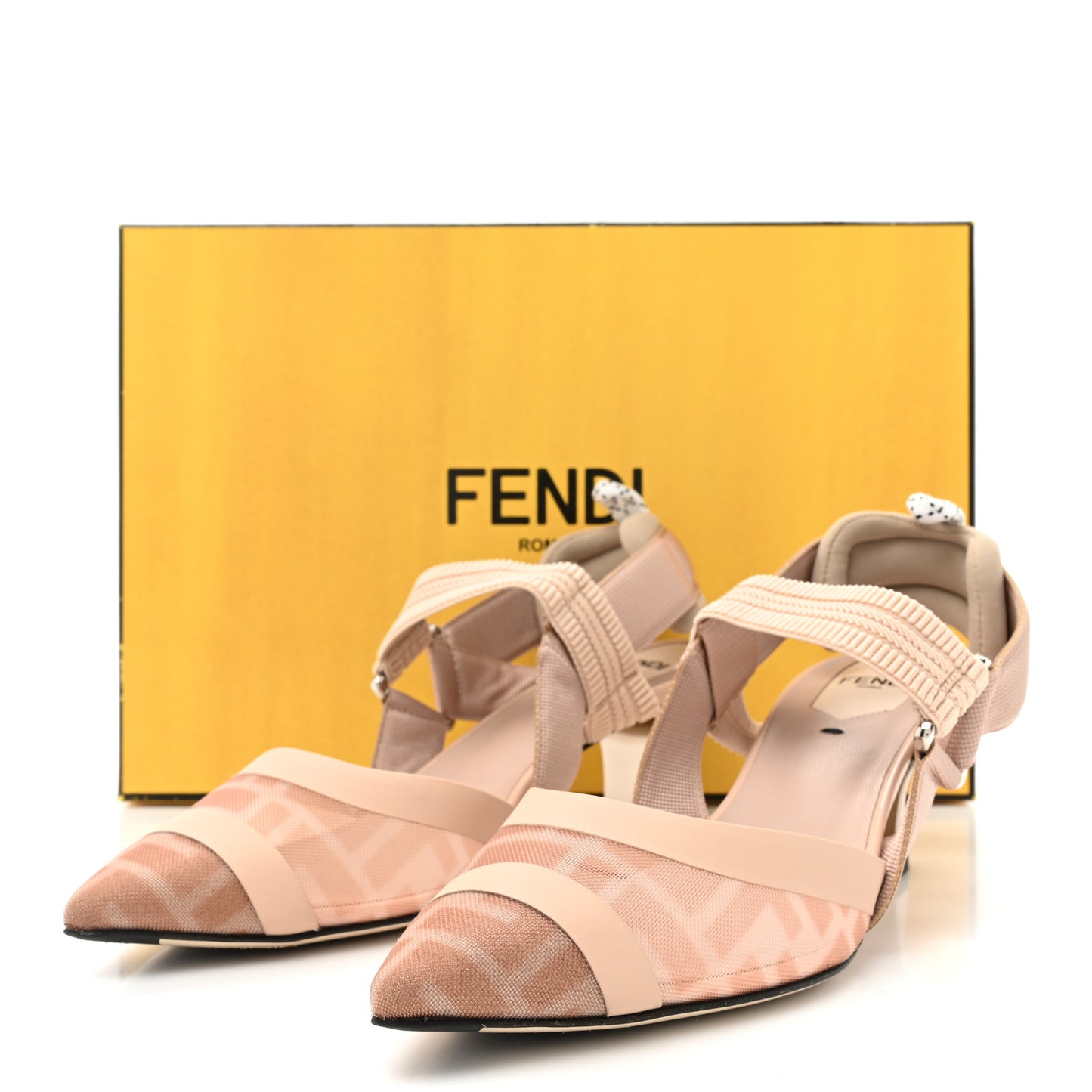 Technical Mesh FF Colibri 55mm Slingback Pumps 36.5 Rose Nudo