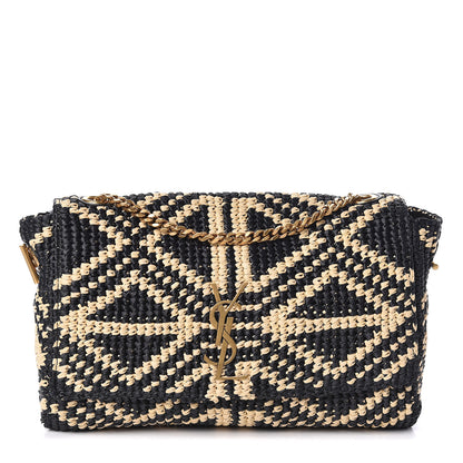 Saint Laurent Raffia Medium Monogram Kate Satchel Naturale Black 1 of 11