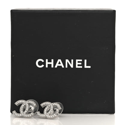 Chanel Crystal CC Earrings Silver 5 of 5