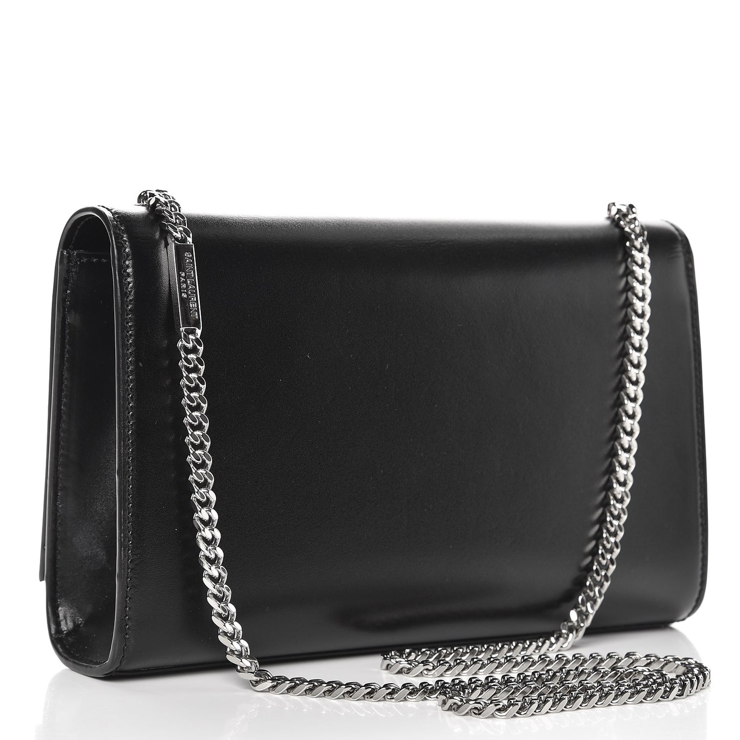 Smooth Calfskin Medium Monogram Kate Satchel Black