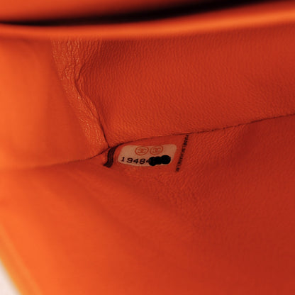 Chanel Patent Quilted Medium Double Flap Orange 8 of 8