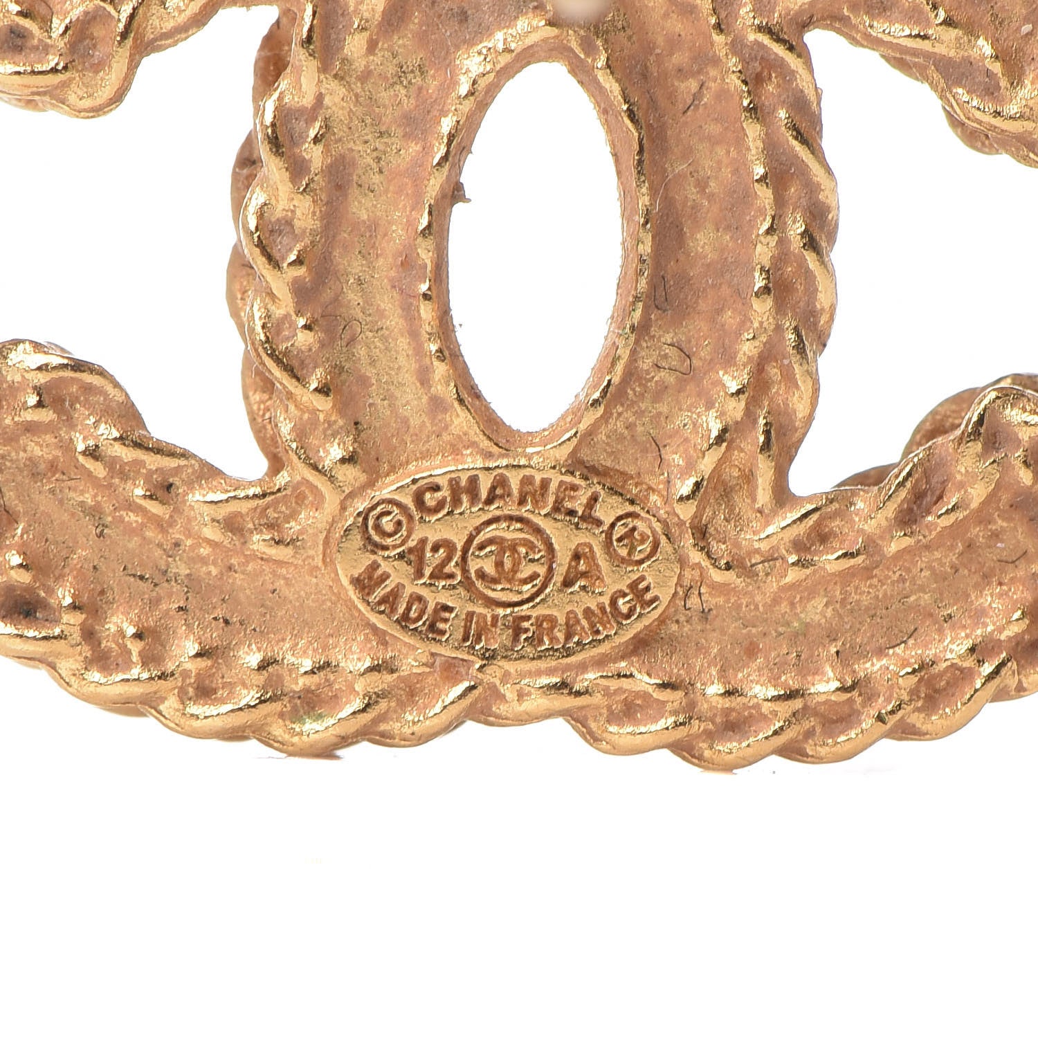 Chanel Metal CC Rope Earrings Matte Gold 3 of 5