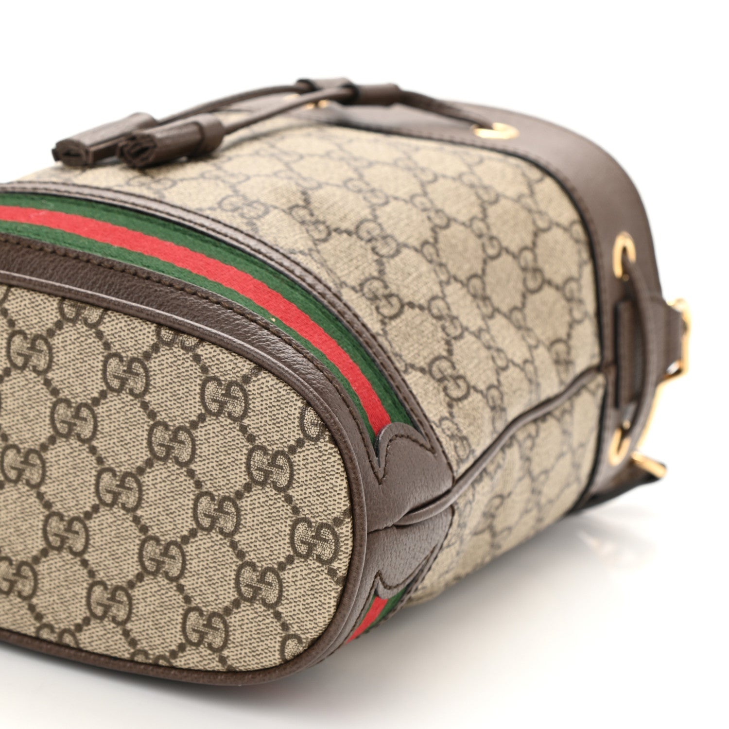 Gucci GG Supreme Monogram Web Small Ophidia Bucket Bag Brown 7 of 7