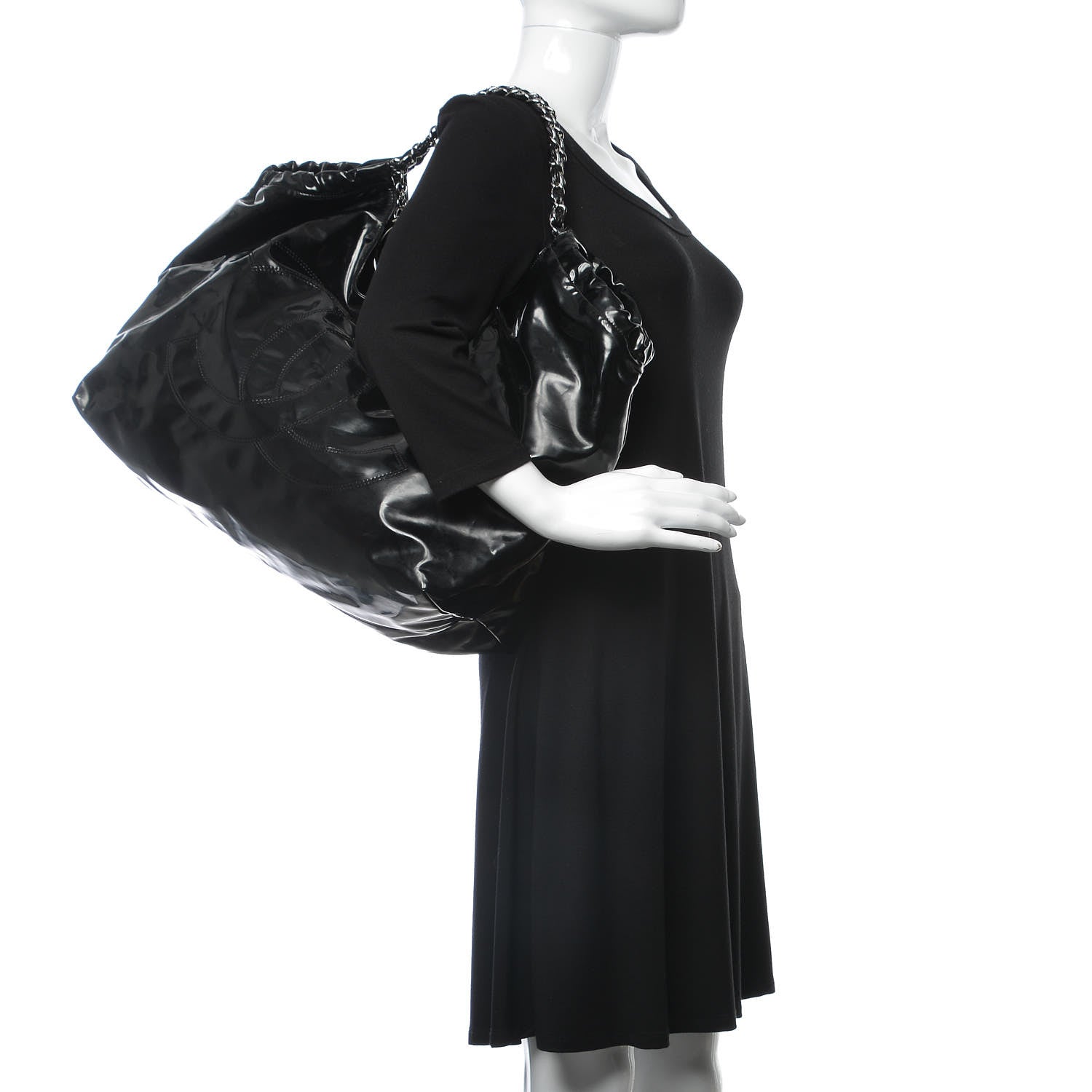 Chanel Vinyl XL Coco Cabas Black 2 of 7