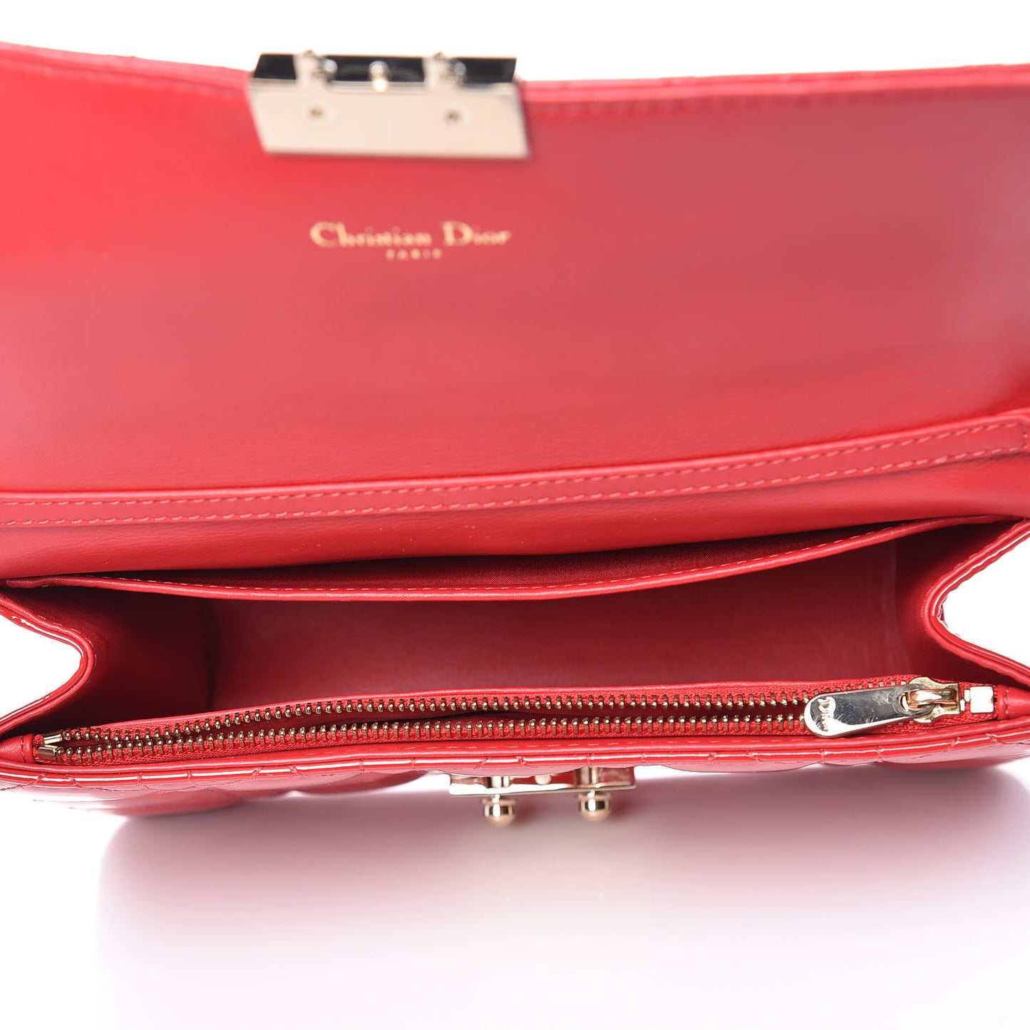 Patent Cannage Miss Dior Promenade Pouch Red