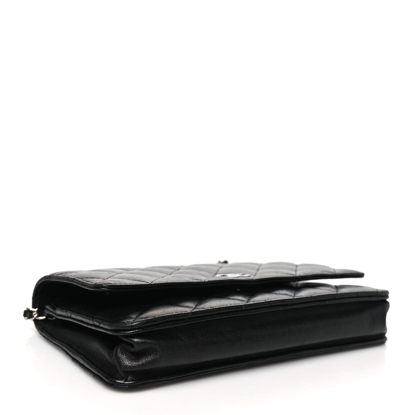 Lambskin Quilted Wallet On Chain WOC Black