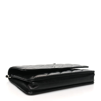 Chanel Lambskin Quilted Wallet On Chain WOC Black 4 of 12