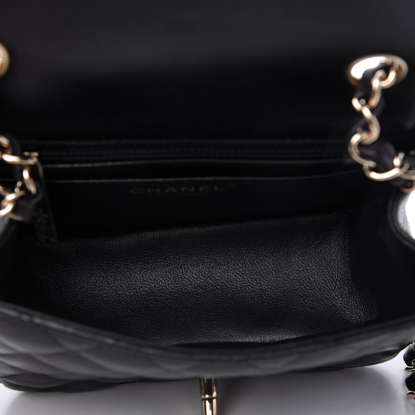 Lambskin Quilted Mini Square Flap Black