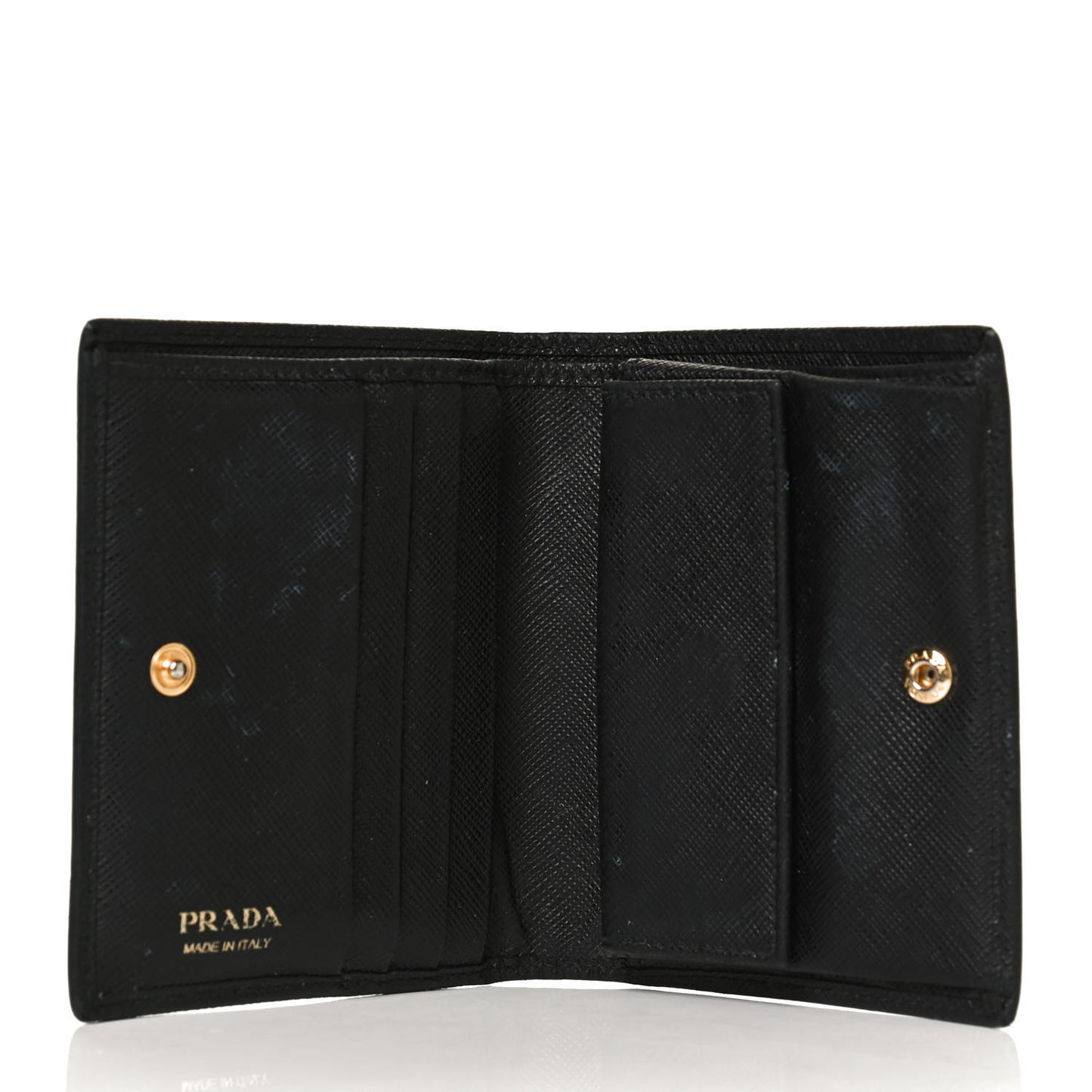 Saffiano Metal Bi-Fold Wallet Black