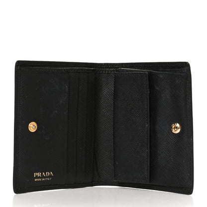 Prada Saffiano Metal Bi-Fold Wallet Black 5 of 9