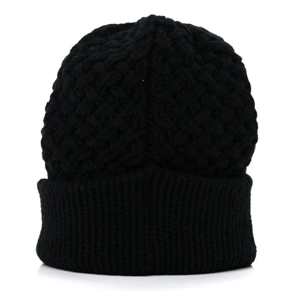 Chanel Cashmere CC Beanie Hat Black White 3 of 7