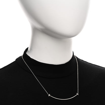 Tiffany Sterling Silver Large T Smile Pendant Necklace 2 of 5
