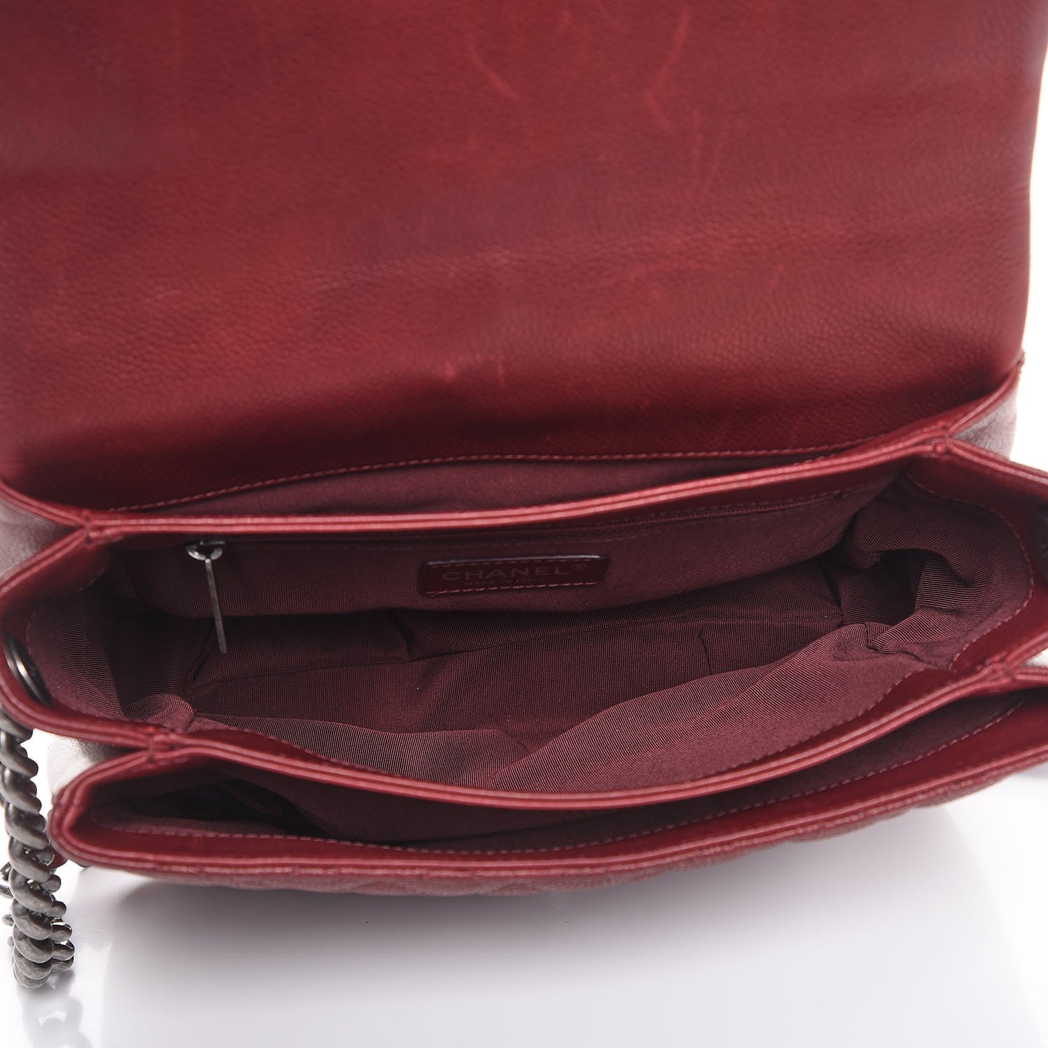 Chanel Caviar Quilted Medium Rock In Rome Single Flap Burgundy 8 of 10