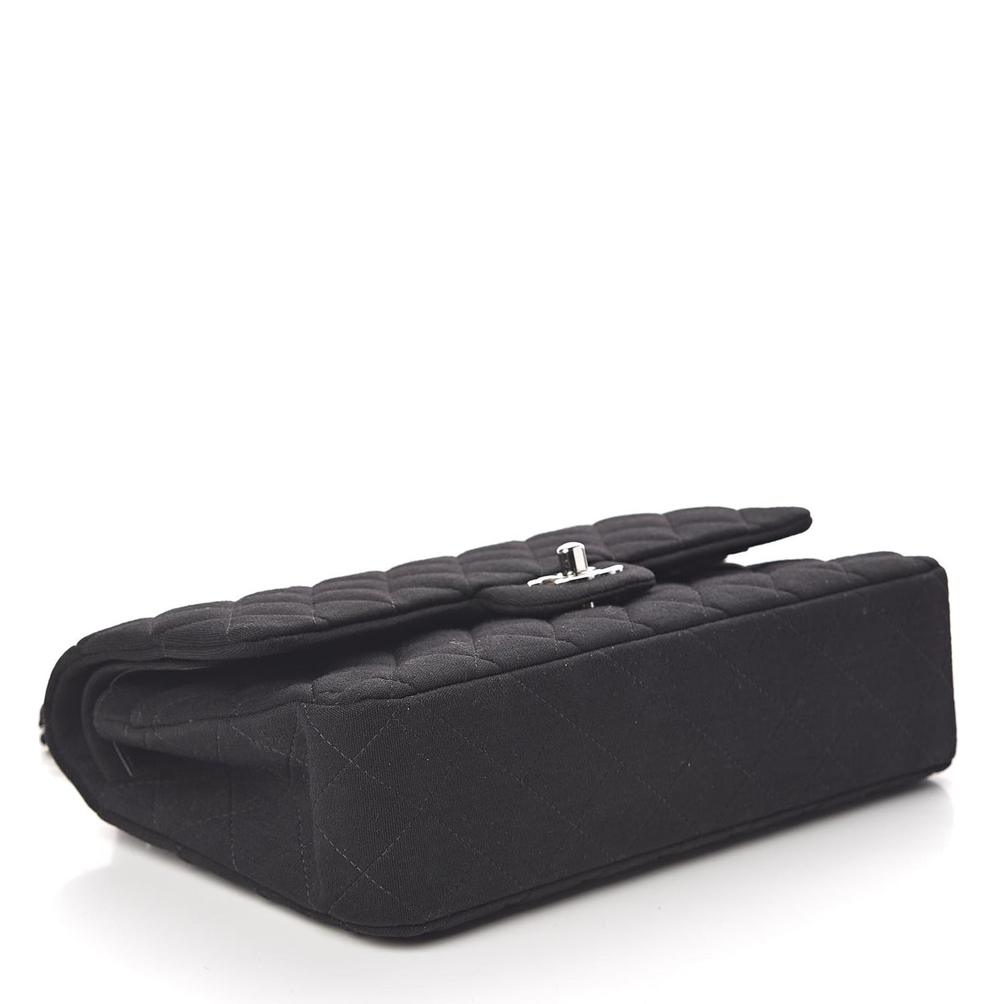 Jersey Quilted Medium Double Flap Black