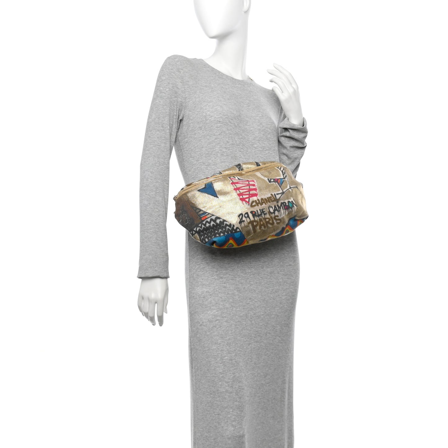 Graffiti Printed Canvas Street Spirit Waist Belt Bag Multicolor