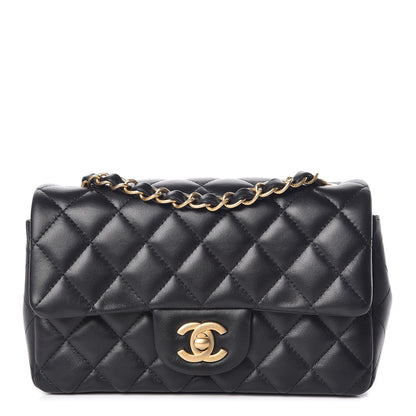 Chanel Lambskin Quilted Mini Rectangular Flap Black 1 of 8